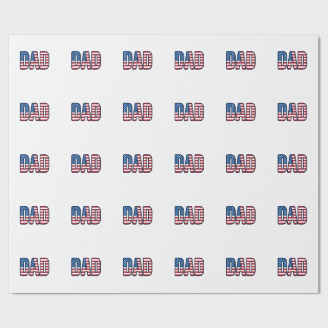 Patriotisk Pappa Vector T-Shirt Design_1 Presentpapper (Platt)