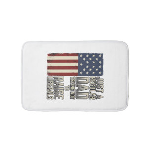 Patriotisk Pappa Vintage Flagga Citat T-Shirt Desi Badrumsmatta