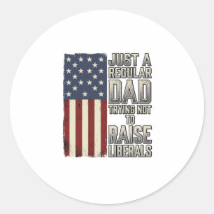 Patriotisk Pappa Vintage Flagga Citat T-Shirt Desi Runt Klistermärke