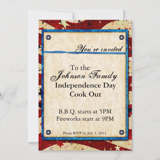 Patriotisk partyinbjudan inbjudningar (Framsida)