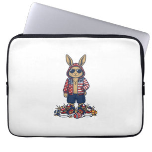 Patriotisk påskharlekin Vintage Vector Tröja_1 Laptop Fodral