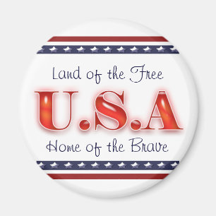 Patriotisk patriotism för USA stjärnarandar Magnet
