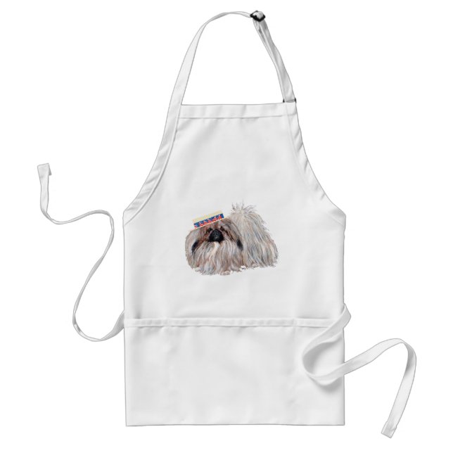 Patriotisk Pekingese Grillförkläde APRON Förkläde (Framsidan)