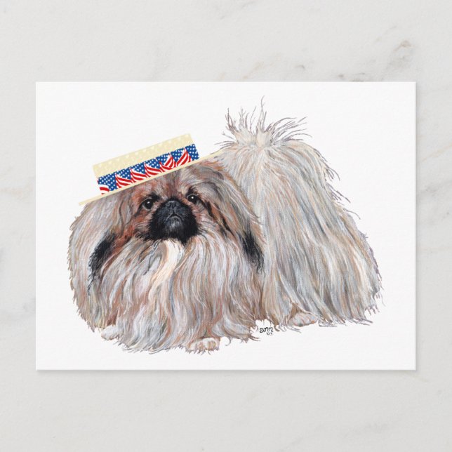 Patriotisk Pekingeser Kort (Framsida)