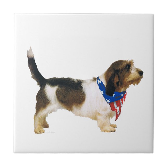 Patriotisk Petit Basset Griffon Vendeen Kakelplatta (Framsidan)