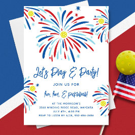 Patriotisk Pickleball & Fyrverkeri 4:e Juli Fest Inbjudningar