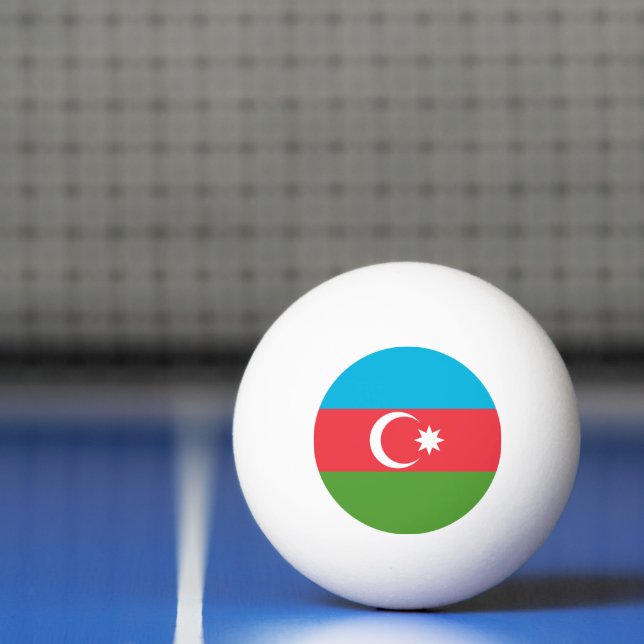 Patriotisk ping pong boll med Flagga av Azerbajdzj (Netto)