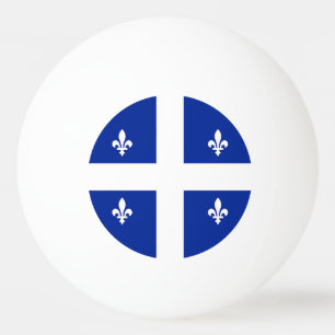 Patriotisk ping pong boll med Flagga av Quebec