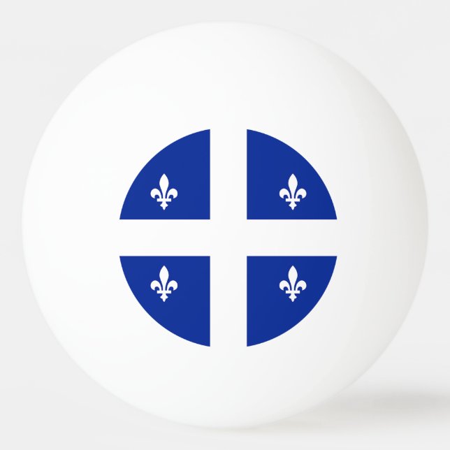 Patriotisk ping pong boll med Flagga av Quebec (Framsidan)