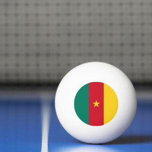 Patriotisk ping pong boll med Flagga Kamerun