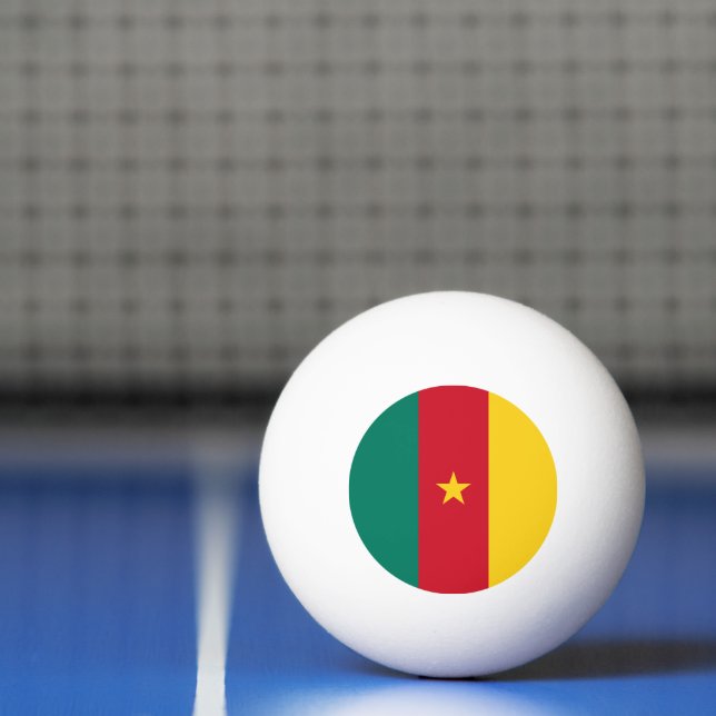 Patriotisk ping pong boll med Flagga Kamerun (Netto)