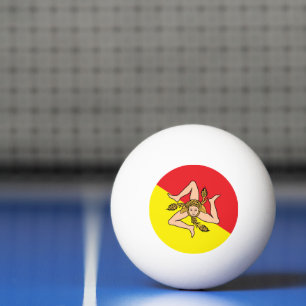 Patriotisk ping pong boll med Flagga Sicilien