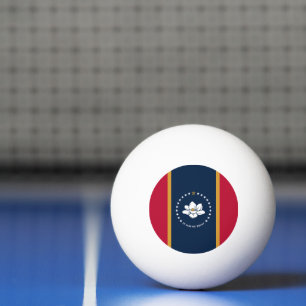 Patriotisk pingisboll med Mississippiflagga