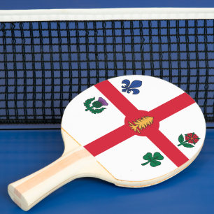 Patriotisk pingisracket med Montréals flagga