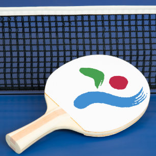 Patriotisk pingisracket med Seouls flagga