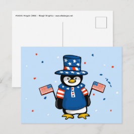 Patriotisk pingvin vykort