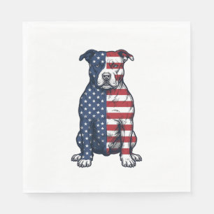 Patriotisk Pit Bull Vintage Gravyr Vektor Design Pappersservett