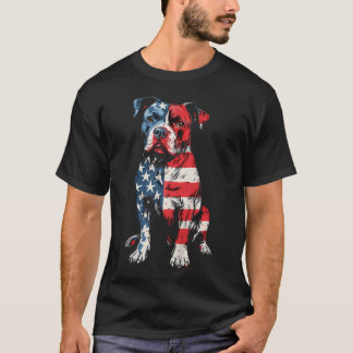 Patriotisk Pitbull Amerikansk Flagga Hundmamma Pit T Shirt