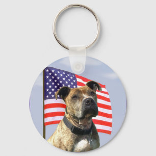 Patriotisk pitbullkeychain nyckelring