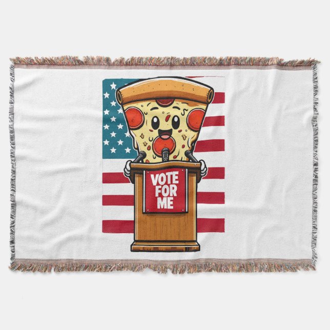 patriotisk pizza-omröstning för mig filt (Framsidan)
