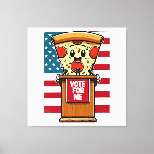 patriotisk pizza rösta på mig canvastryck (Framsida)