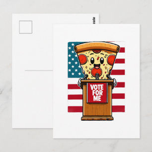 patriotisk pizza rösta på mig vykort