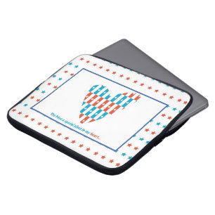 Patriotisk Plats I Hjärtat, Stöd Uppmuntran Laptop Fodral