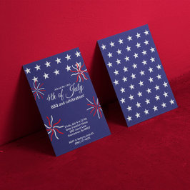 Patriotisk platt grafik 4 juli inbjudningar