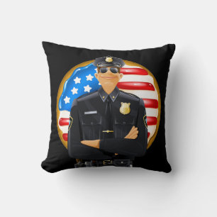 Patriotisk polis Humor Kudde