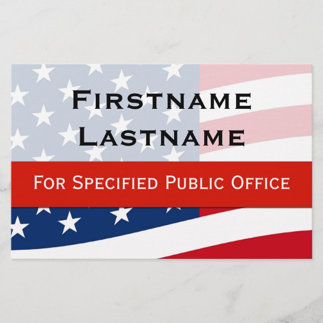 Patriotisk politisk Kampanj Flyer, medelStorlek Flygblad (Framsidan)