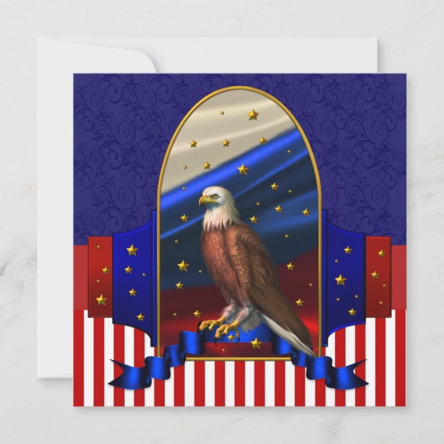 Patriotisk politisk kampanjfest inbjudningar (Framsida)