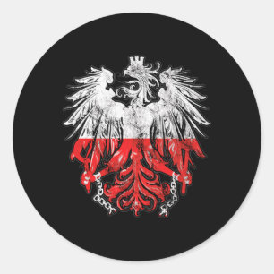 Patriotisk polsk kulturarv rötter Polen Örnmärke Runt Klistermärke