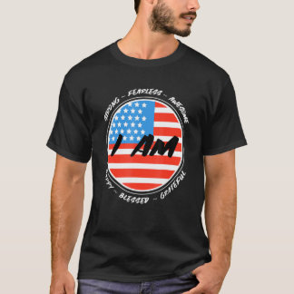 Patriotisk positiv inspiration Ord USA flagga T Shirt