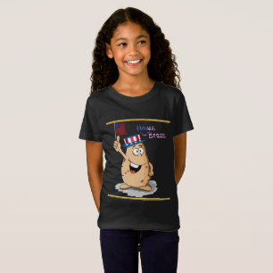 Patriotisk potatis med amerikanhatten och en USA Tee Shirt
