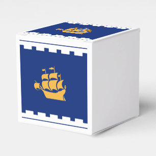 Patriotisk presentlåda med Québecs stads flagga