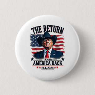 Patriotisk president Donald Trump Cowboyta som tar Knapp