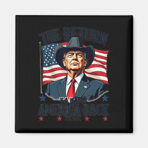 Patriotisk president Donald Trump Cowboyta som tar Magnet