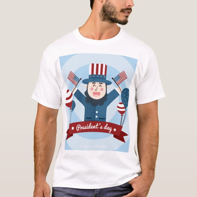 Patriotisk presidentens dag T-Shirt Design (Framsida)