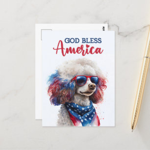 Patriotisk Pudel, Gud välsigne Amerika vykort