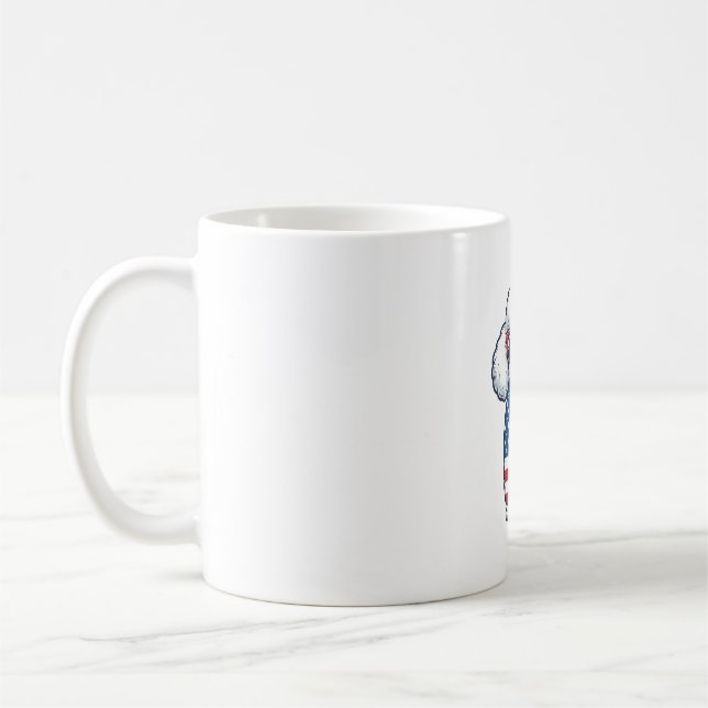 Patriotisk pudel i solglasögon Vector Design_1 Kaffemugg (Vänster)