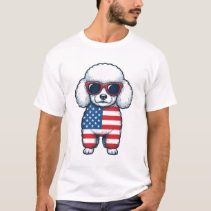 Patriotisk Pudel i Solglasögon Vector Design_1 T Shirt