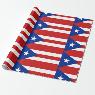 Patriotisk Puerto Rico Flagga Mönstrad Presentpapper