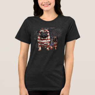 Patriotisk Pug-konst T Shirt