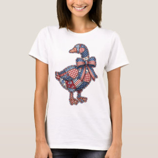 Patriotisk Quiltad Gås T Shirt
