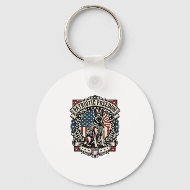Patriotisk räddningshund nyckelring (Framsida)