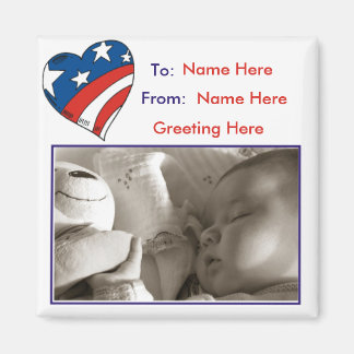 Patriotisk ram för amerikanhjärtabild magnet