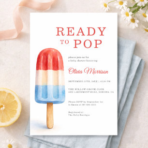 Patriotisk Ready To Pop Popsicle Baby Shower-fest Inbjudningar