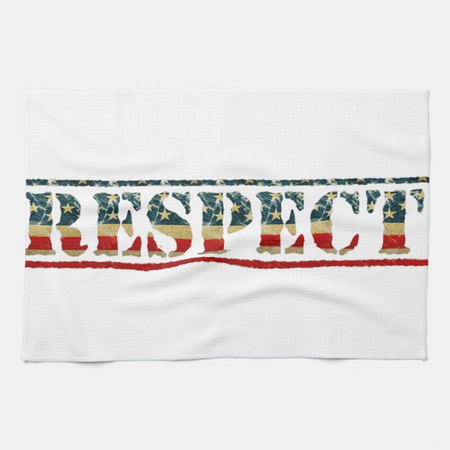Patriotisk RESPEKT Kökshandduk (Horisontell)
