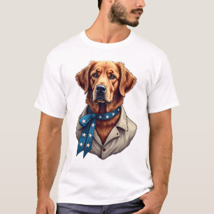 Patriotisk Retriever Stolthet Vintage Hundtröja T Shirt