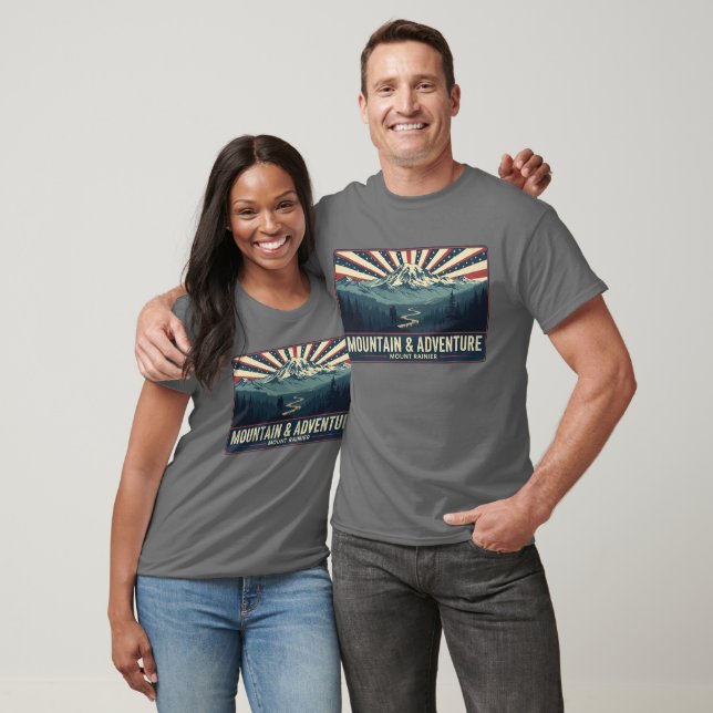 Patriotisk Retro Alpin Utflykt Scenisk Upptäckare T Shirt (Unisex)
